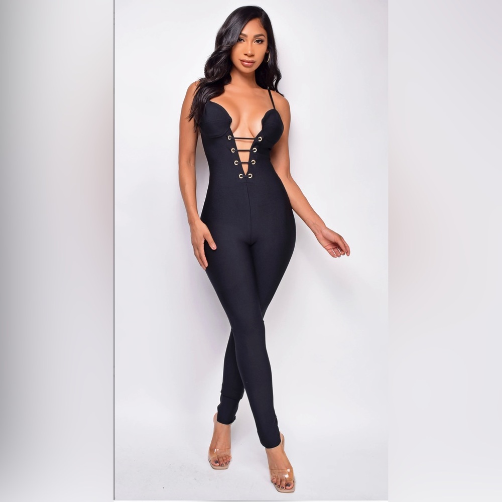 Savar Black Bandage Jumpsuit (XS)
